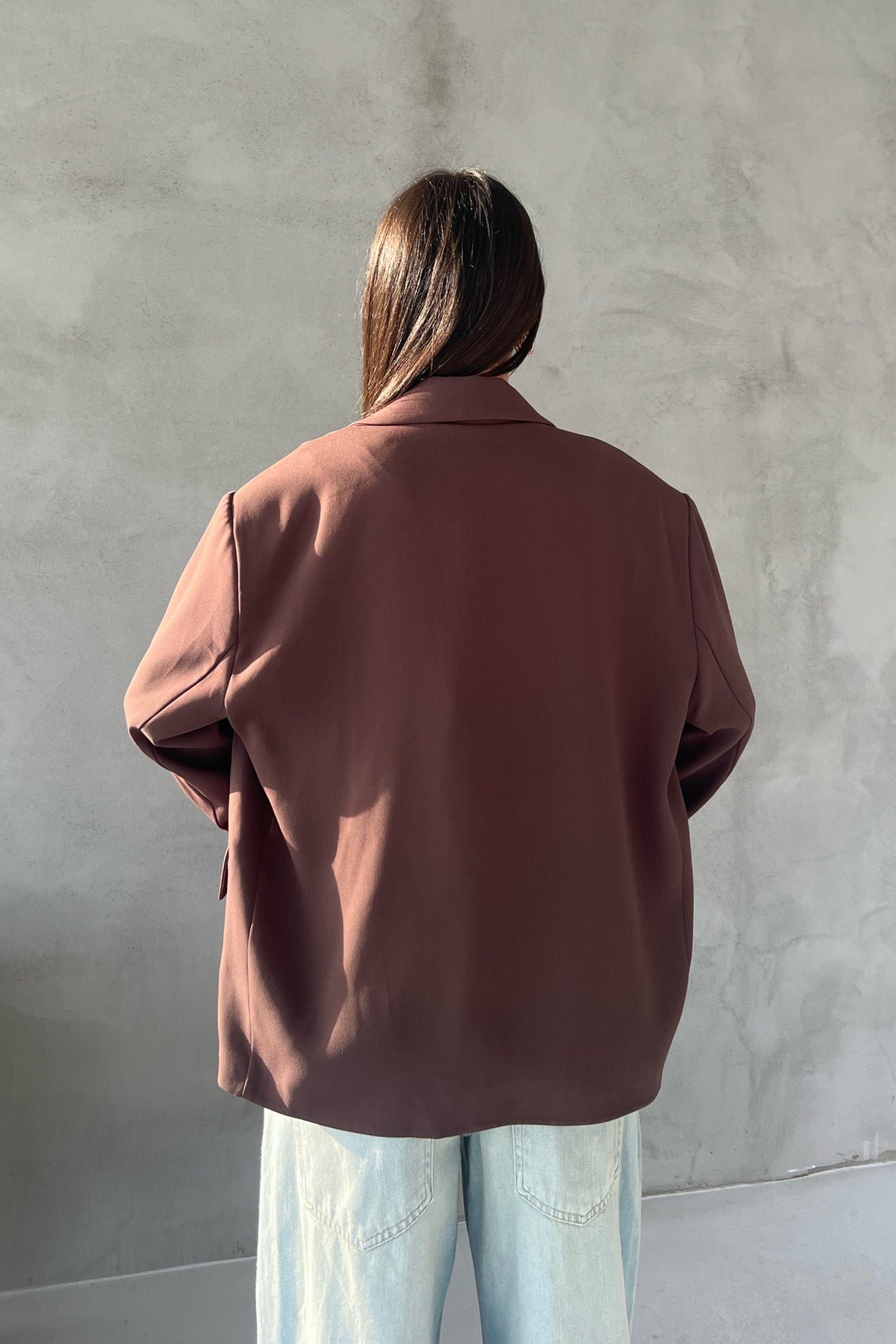 Kahve Premium Oversize Ceket SY-2427-Kahve