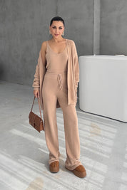 Yumuşak Dokulu Bej Üçlü Takım SY-3380-Bej