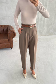 Haki Kemerli Premium Pantolon SY-3354-Haki