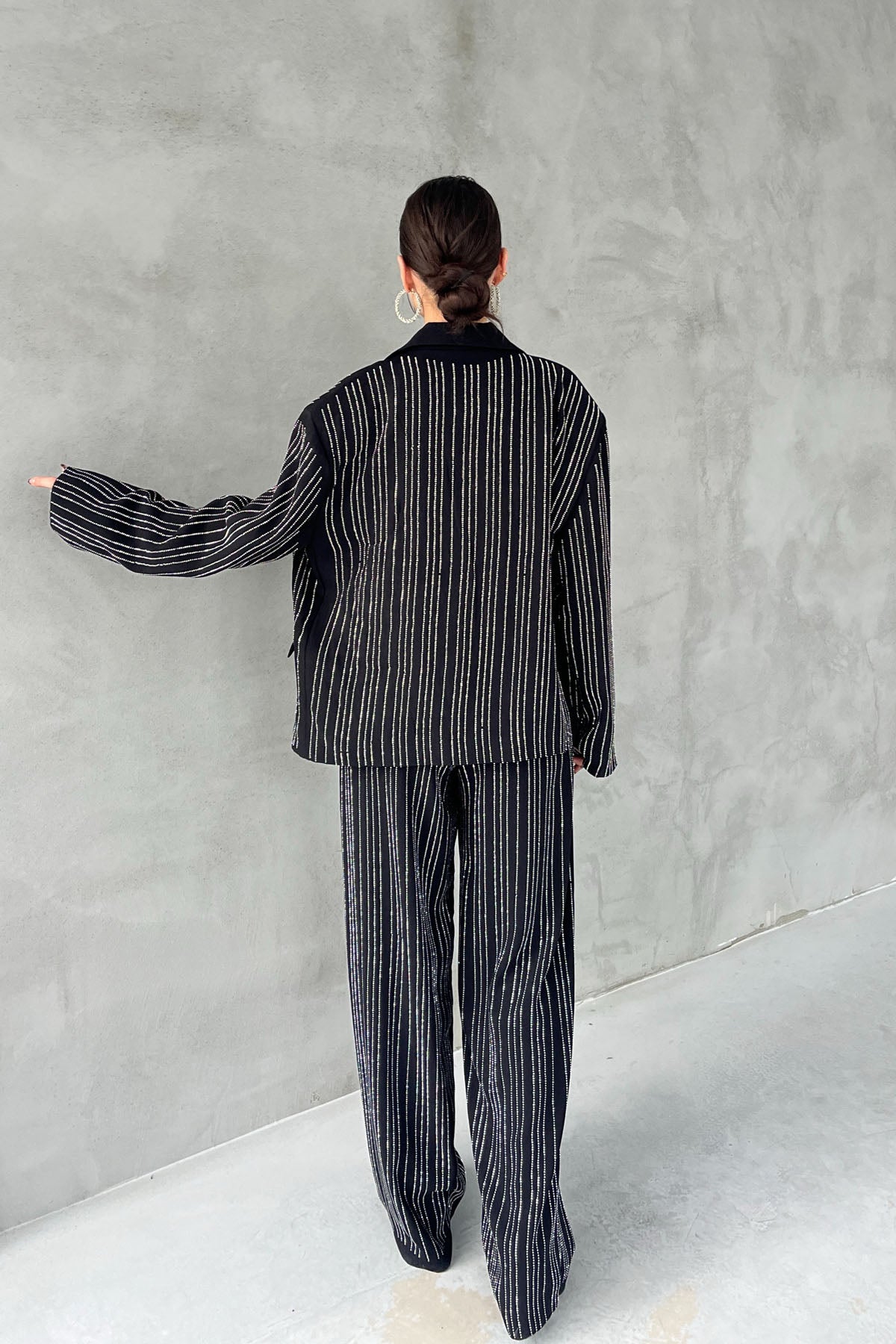 Siyah Taşlı Premium Pantolon SY-2755-Siyah