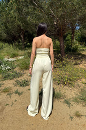 Butter Yellow Asimetrik Straplez ve Pantolon Takım SY-3189-Sarı