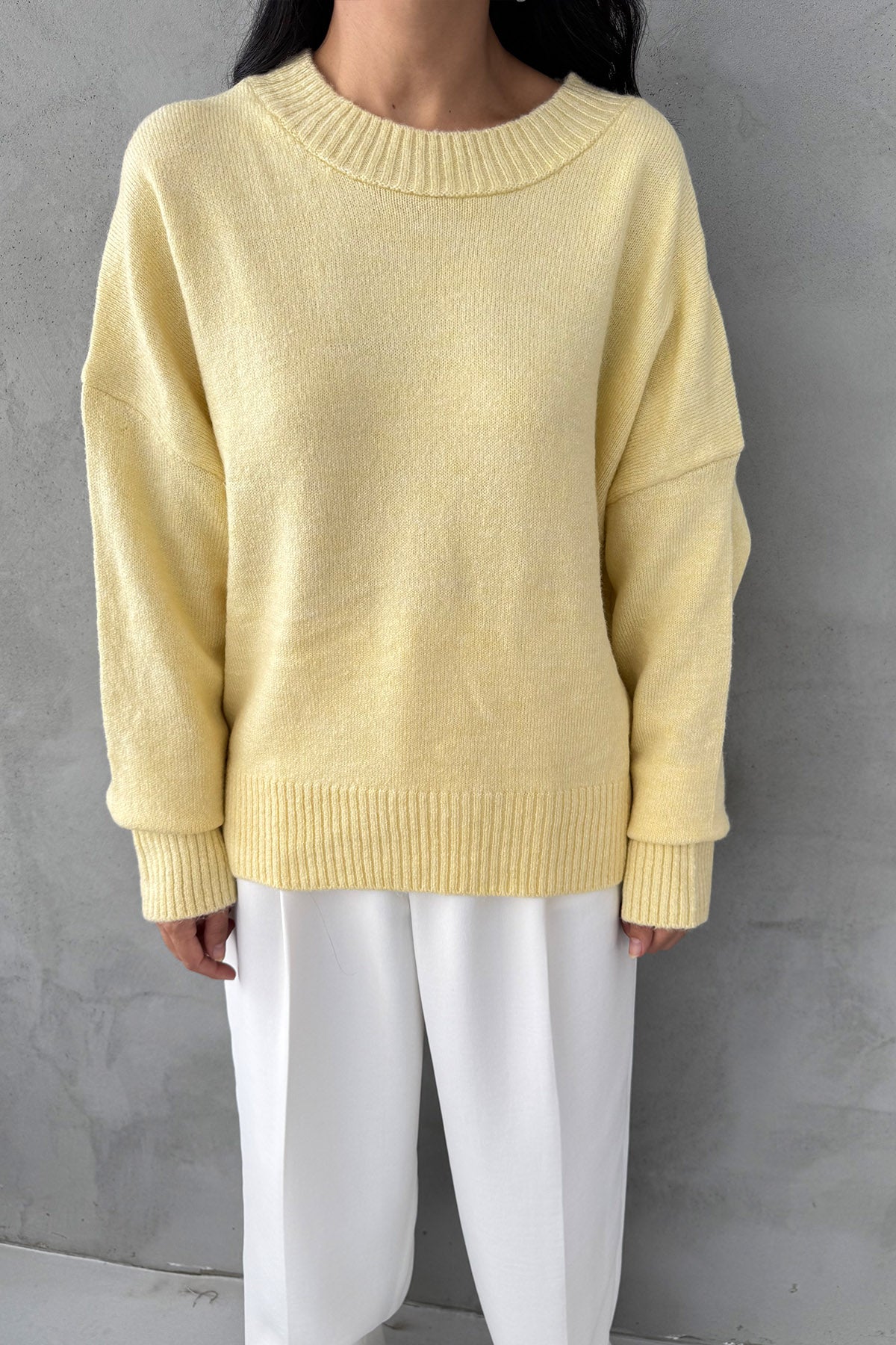 Sarı Premium Triko Kazak SY-3360-Sarı