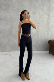 Lacivert Kot Bustiyer Pantolon Takım SY-3366-Lacivert