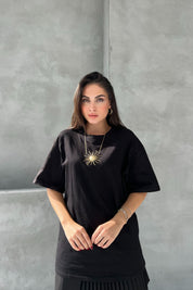 Siyah Bisiklet Yaka Basic T-shirt SY-0379-Siyah