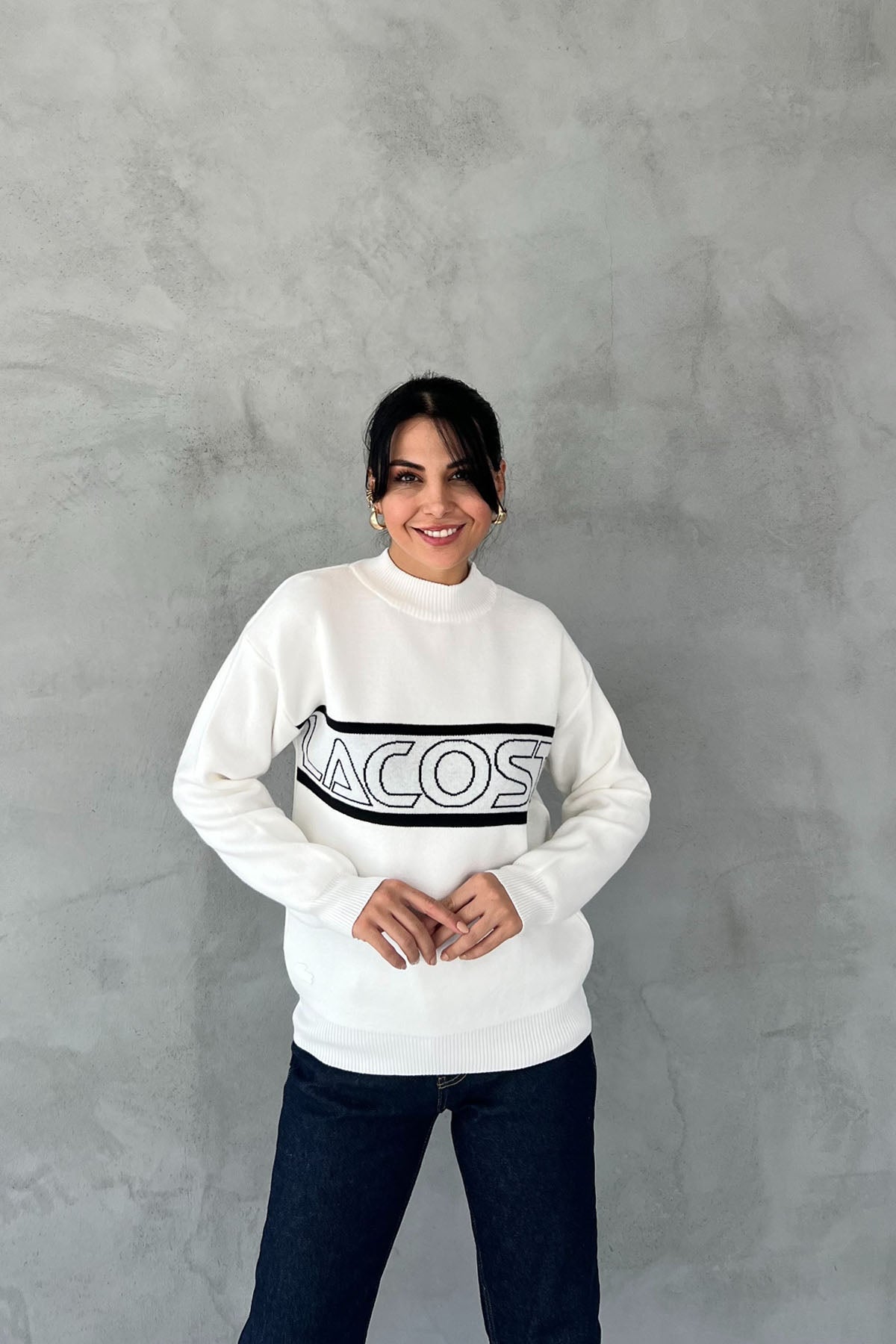 Beyaz L Muadili Triko Kazak SY-2465-Beyaz