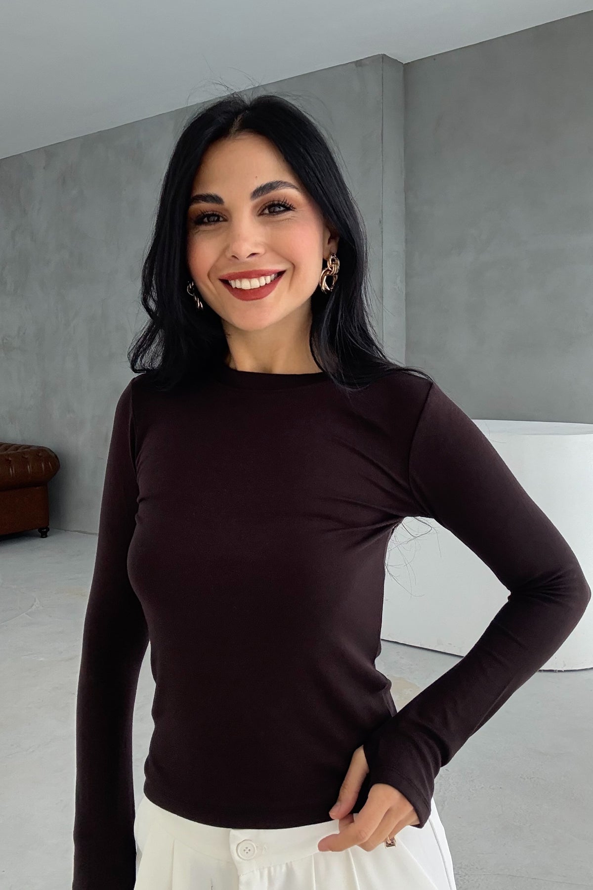 Marka Model  Parmak Geçmeli Kahve Body SY-3413-Kahve