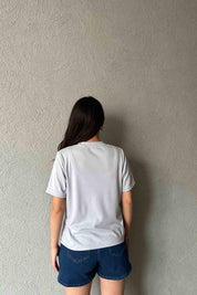 Gri Bisiklet Yaka Basic T-shirt SY-1962-Gri