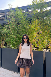 Bej Yırtmaçlı Triko Bluz SY-2459-Bej