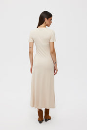 Bej Basıc Uzun Elbise SY-2392-Bej