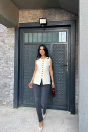 Füme Boy Fit Kesik Paça Jean SY-2472-Füme