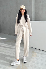 Taş Uzun Kollu Beli Lastikli Modal Takım SY-3383-Taş