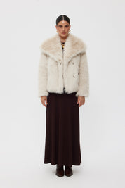 Krem Kısa Suni Kürk Ceket SY-2429-Krem