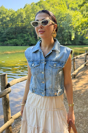 Mavi Denim Marta Yelek SY-3233-Mavi