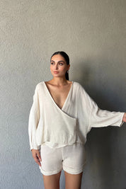 Naturel Şortlu Müslin Takım SY-2257-Naturel