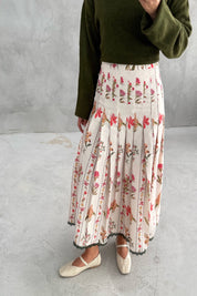 ZR Model Çiçek Desenli Güpürlü Etek SY-3361-Desenli