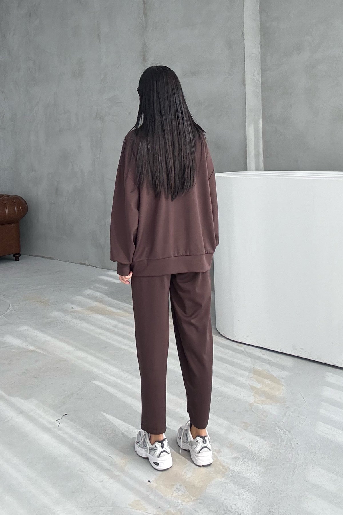 Kahve Eşofman Ve Uzun Sweat Modal Takım SY-3450-Kahve
