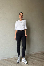 Lacivert Fermuar Detaylı Tayt SY-1467-Lacivert