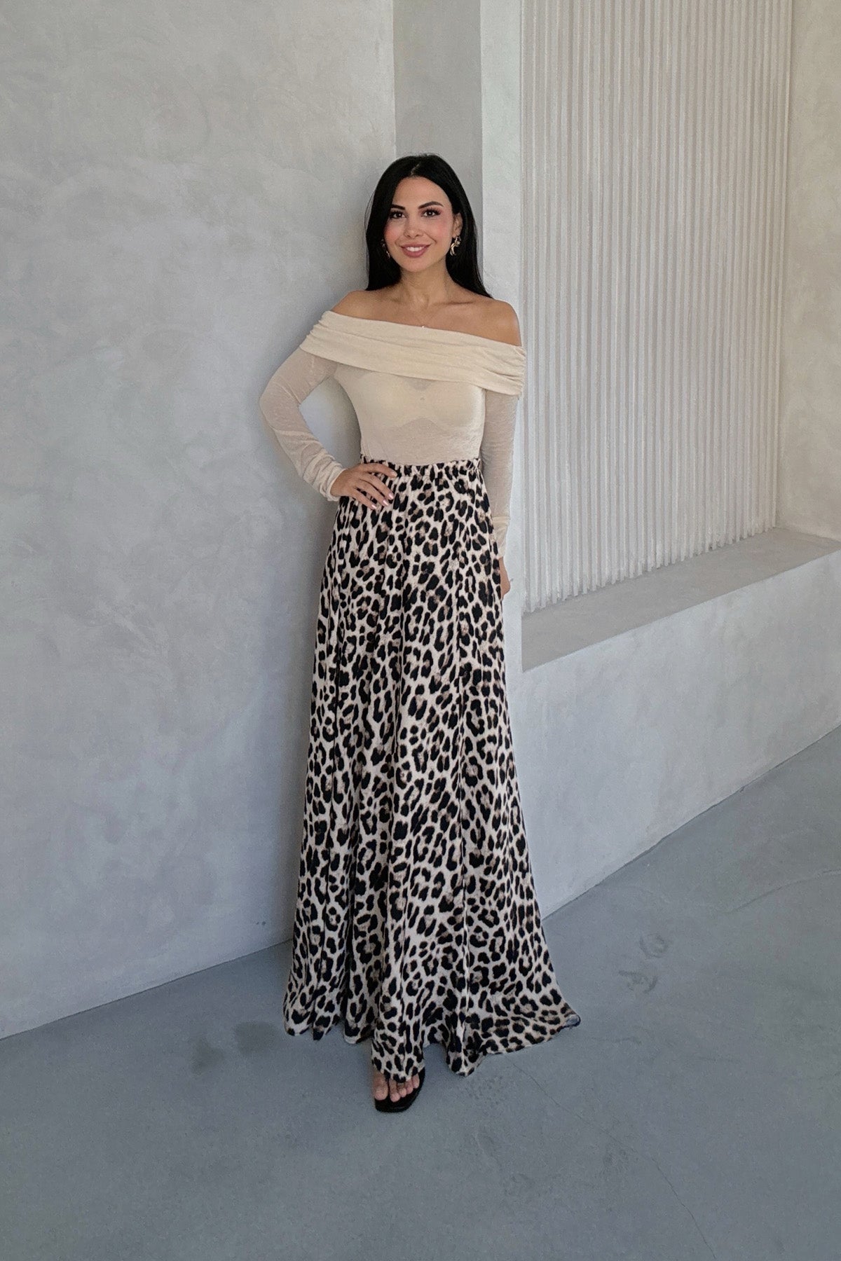 Leopar Desen Maxi Saten Etek SY-3338-Leopar