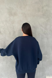 Lacivert Teddy Bear Baskılı Sweatshirt SY-2682-Lacivert