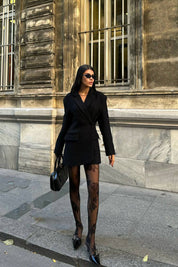 Siyah Durham Tasarım Tek Düğmeli Tüvit Ceket SY-2746-Siyah