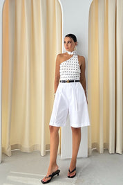 Beyaz Bermuda Şort SY-3301-Beyaz