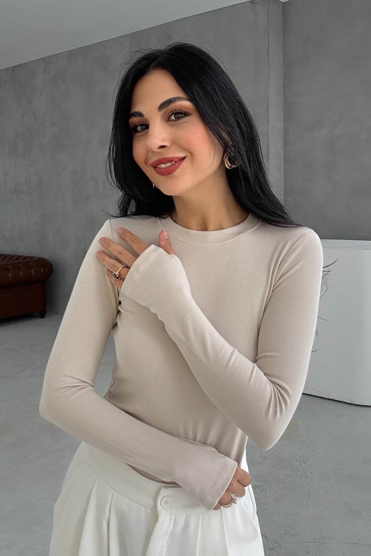 Marka Model  Parmak Geçmeli Bej Body SY-3413-Bej