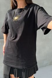 Siyah Bisiklet Yaka Basic T-shirt SY-0379-Siyah