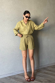 Haki Tek Cepli Uzun Kollu Gömlek SY-2323-Haki