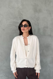 Krem Anvaya Crop Hırka İkili Triko Takım SY-2662-Krem