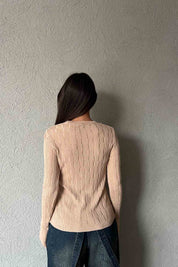 Vizon Kendinden Ajurlu Triko SY-1889-Vizon