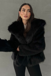 Siyah Kısa Suni Kürk Ceket SY-2429-Siyah