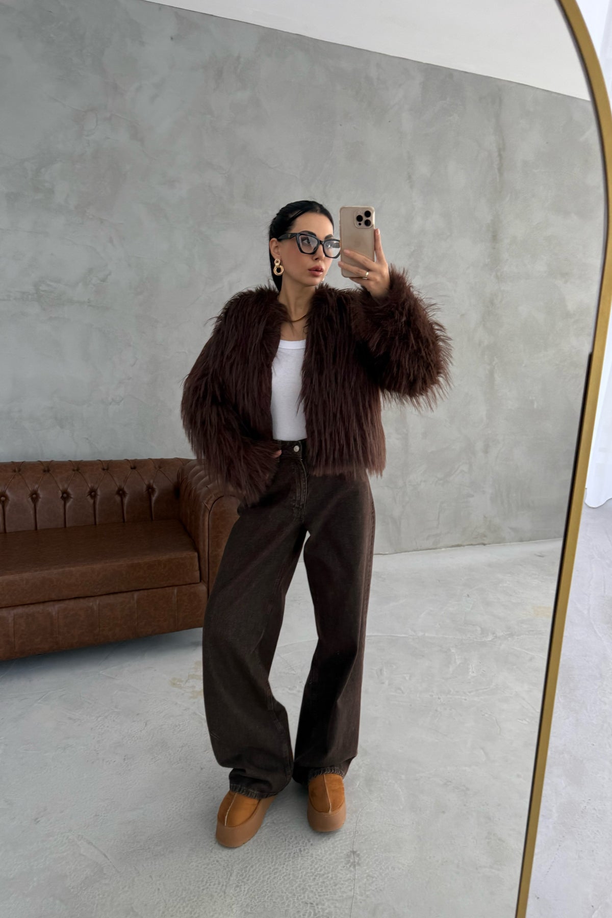 Kahverengi Kot Baggy Pantolon SY-3382-Kahve