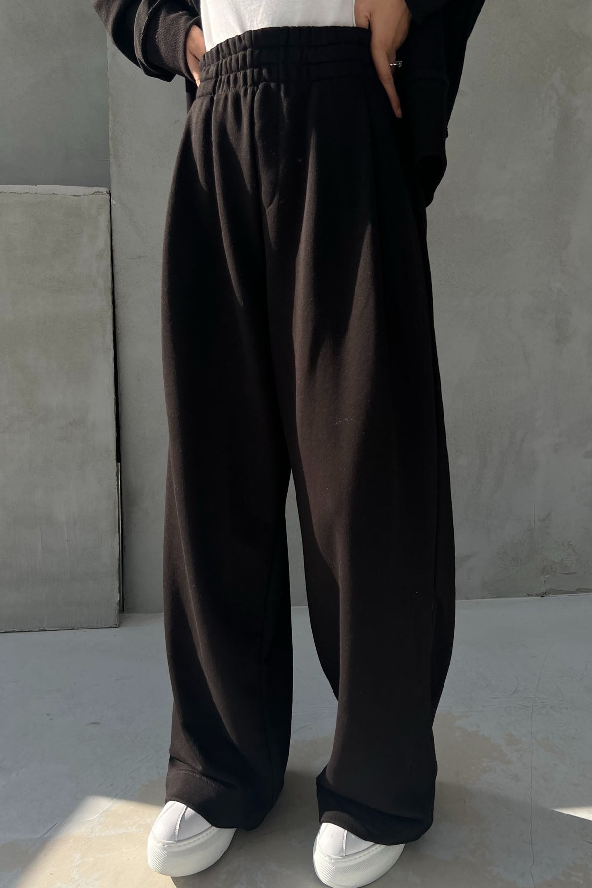 Siyah Pianosa Bol Paça Eşofman Hırka Takım SY-2693-Siyah