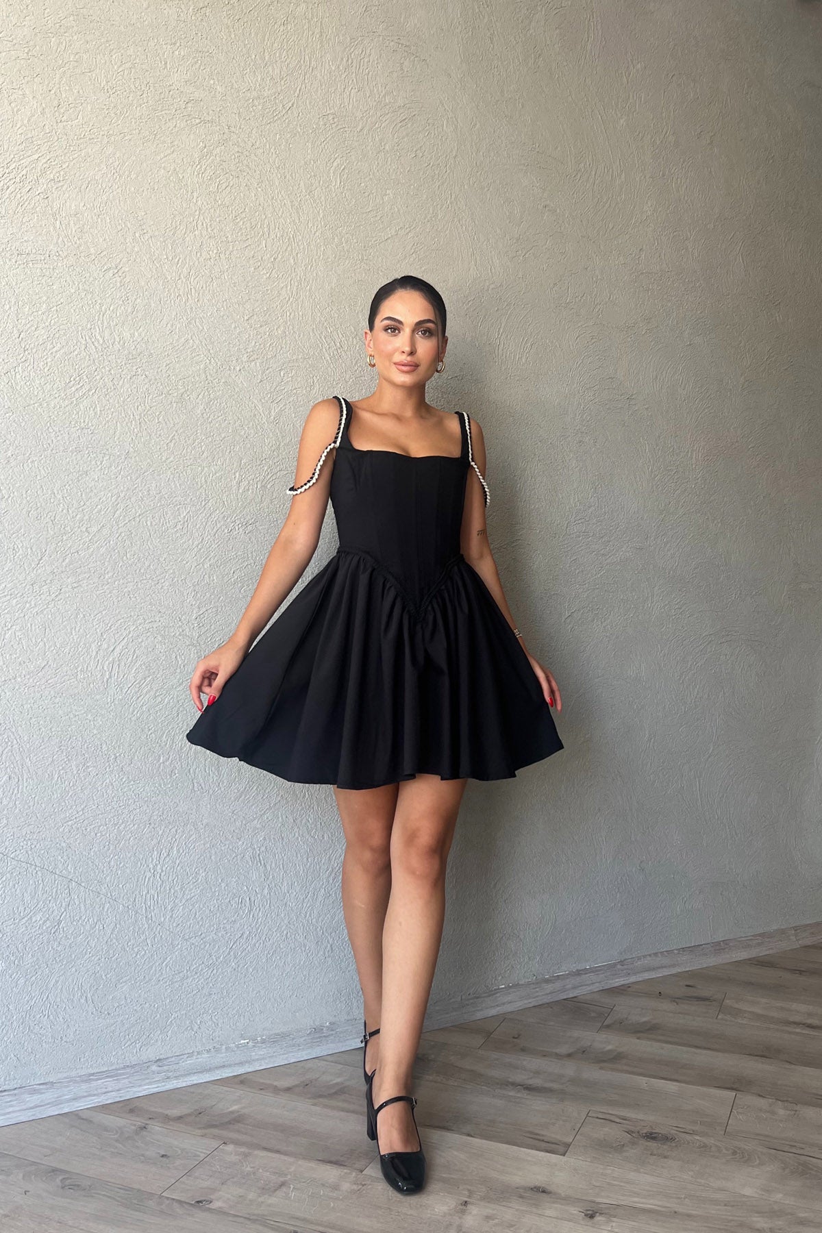 Siyah Ravello Korse Detay Elbise SY-2375-Siyah