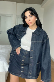 Lacivert Cep Detaylı Denim Ceket SY-2991-Lacivert