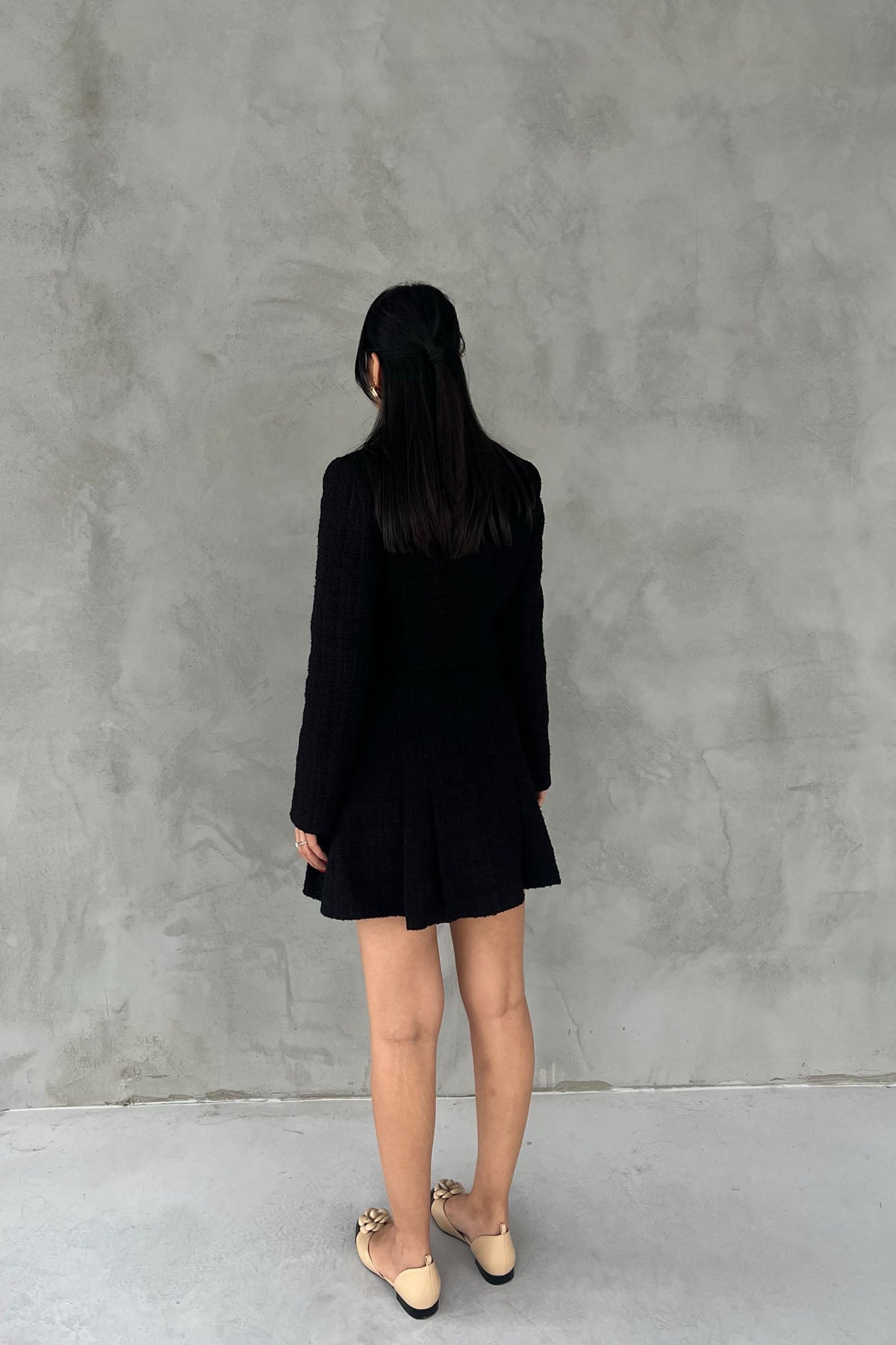 Siyah Astarlı Tüvit Crop Ceket SY-2540-Siyah