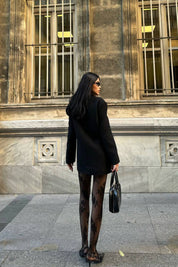 Siyah Durham Tasarım Tek Düğmeli Tüvit Ceket SY-2746-Siyah