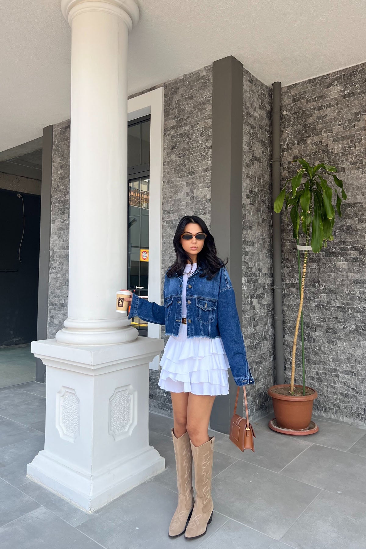 Koyu Mavi Crop Kot Ceket SY-2428-Koyu Mavi