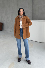 Taba Süet Cepli SYA Ceket SY-3400-Taba