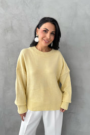 Sarı Premium Triko Kazak SY-3360-Sarı