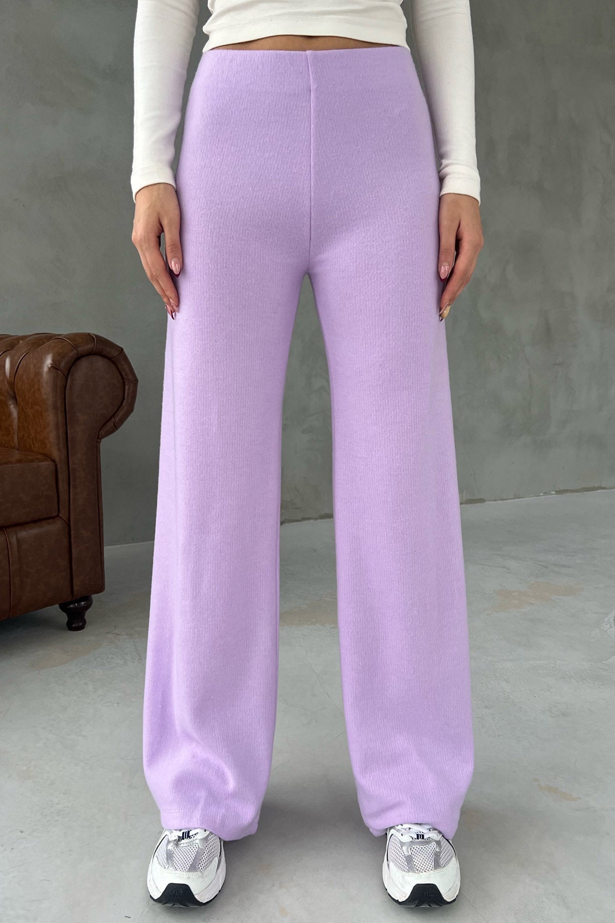 Lila Örgü Salaş Pantolon SY-2871-Lila