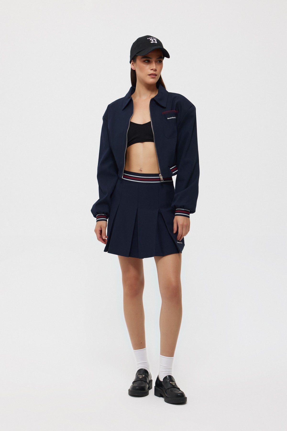 Lacivert Baskılı Tek Cep Detaylı Ceket SY-2415-Lacivert