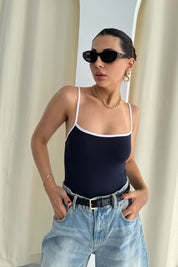 Lacivert İp Askılı Bodysuit SY-3272-Lacivert