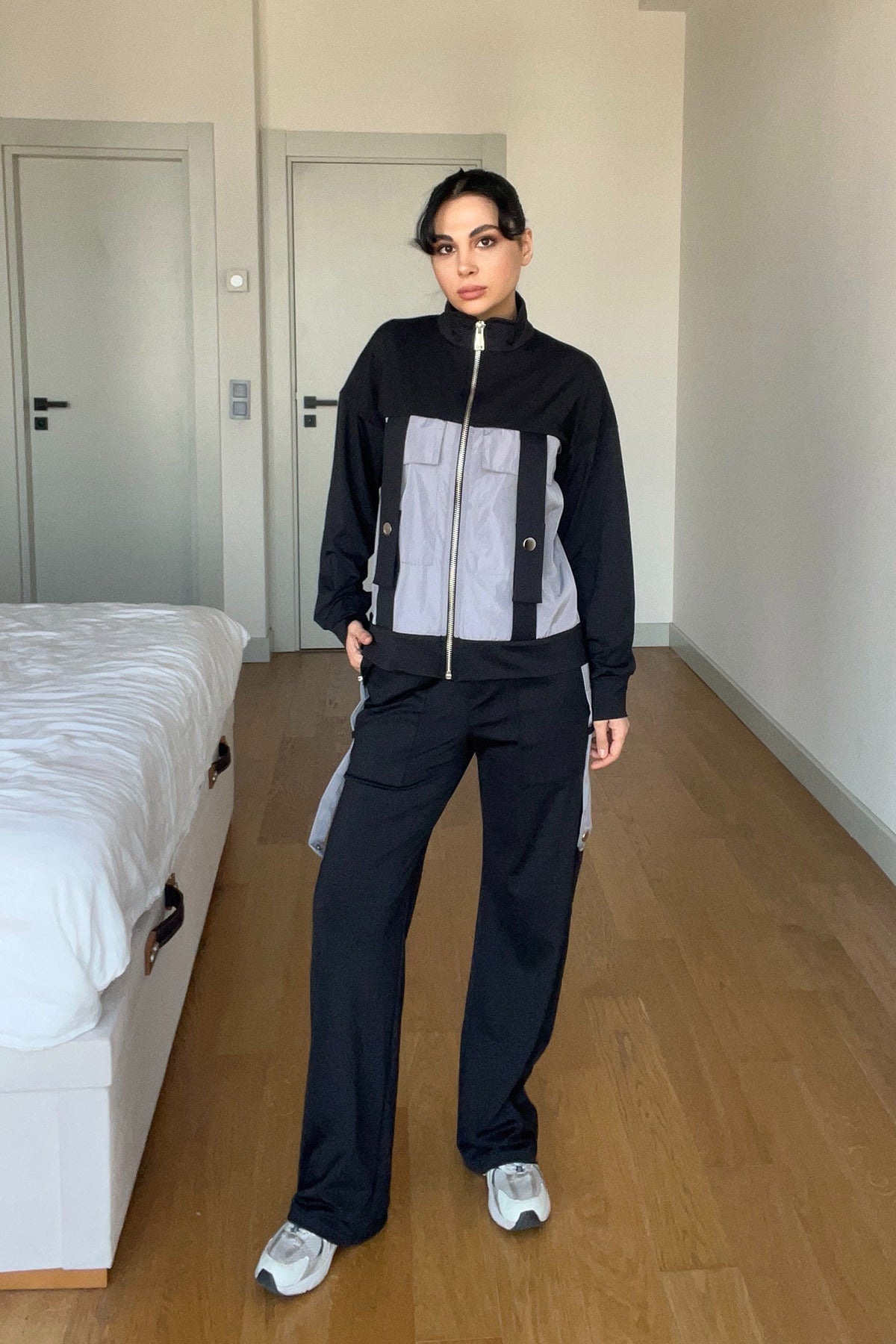 Siyah Blok Renkli Paraşüt Takım SY-2974-Siyah