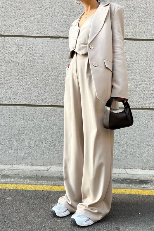 Bej Premium Palazzo Pantolon SY-2879-Bej