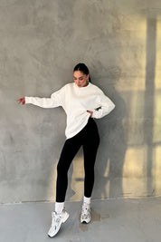 Lacivert Yüksek Bel Biker Uzun Tayt SY-2656-Lacivert