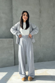 Gri Pianosa Bol Paça Eşofman Hırka Takım SY-2693-Gri