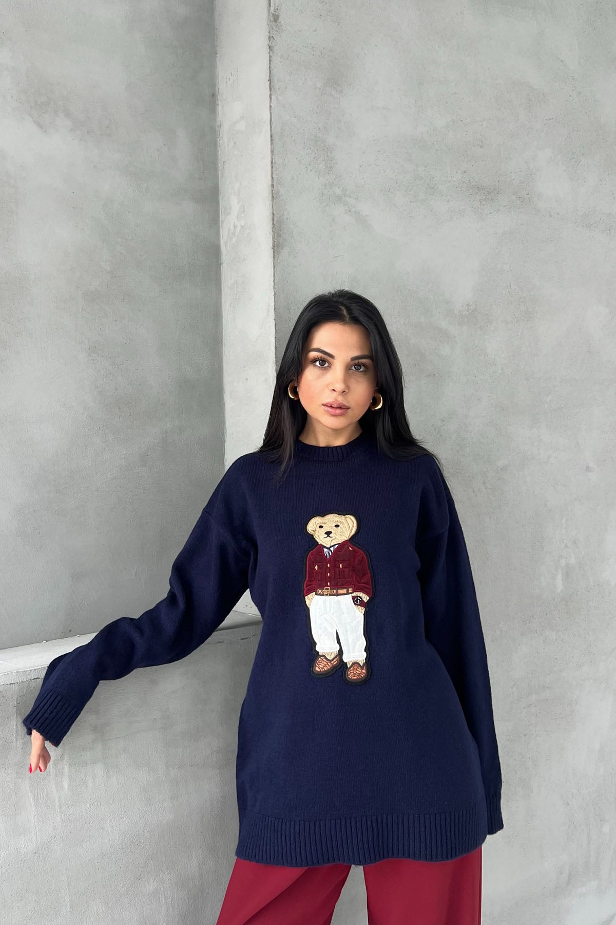 Teddy Bear Lacivert Kazak SY-2550-Lacivert