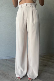 Bej Sırt Detaylı Yelek Palazzo Pantolon Takım SY-2250-Bej