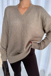 Vizon V Yaka Oversize Pinterest Triko Kazak SY-3348-Vizon